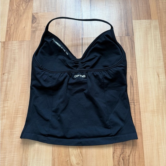 Dfyne Black Halter Strappy Impact Top Size Medium - Picture 2 of 3